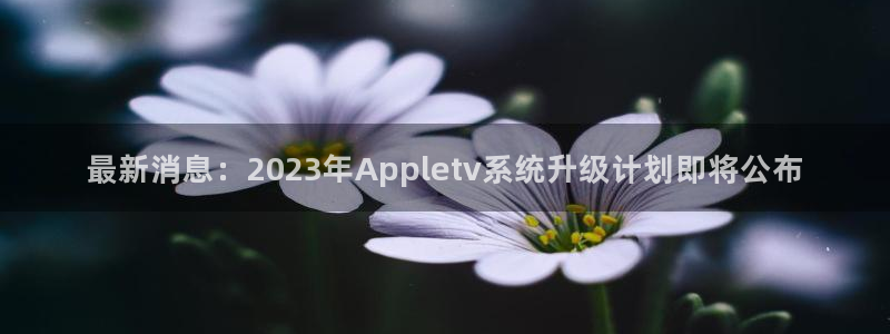 彩客网体育平台注册：最新消息：2023年Appletv系统升级计划即将公布
